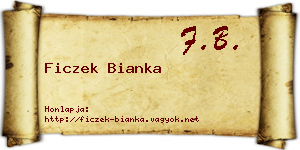 Ficzek Bianka névjegykártya